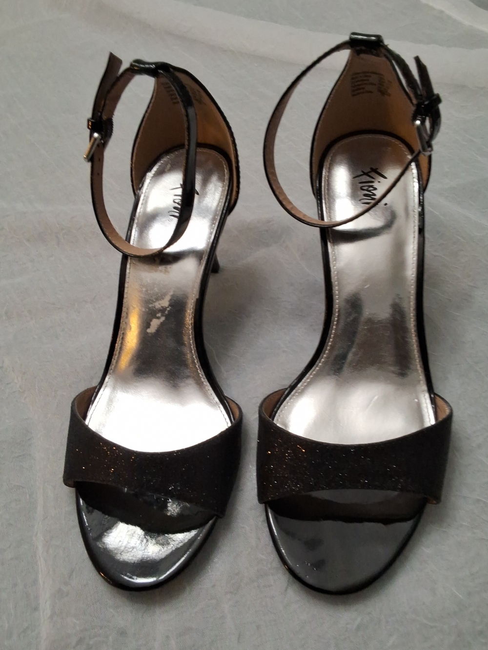 Xhilaration Black Ankle-Strap Heeled Sandals